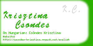 krisztina csondes business card